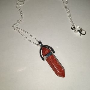 Crystal Necklace Red Sparkles